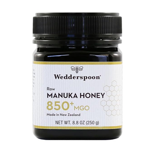 Wedderspoon Raw Premium Manuka Honey, 850+ MGO, 8.8 Oz, Unpasteurized New Zealand Honey, From Our