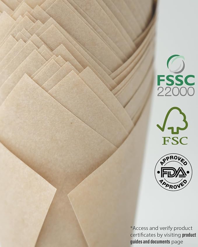 Nordic 75GSM Paper 200pcs Natural Tulip Cupcake Liners for Baking Cups, Unbleached EU Parchment
