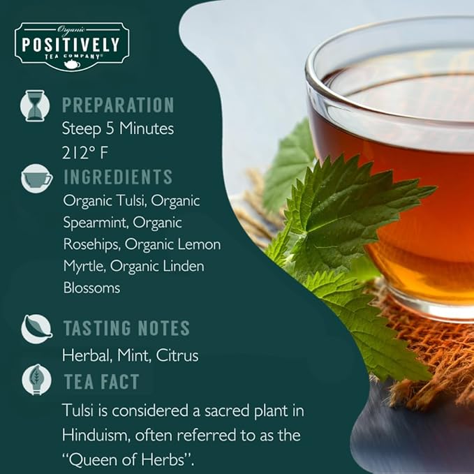 Organic Positively Tea Company, Herbal Detox Tea Bags, 20 Count