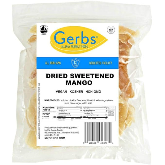 Gerbs Sweetened Dried Mango Slices 4 lbs. | Unsulfured, No Additives, Resealable Bag | Naturally