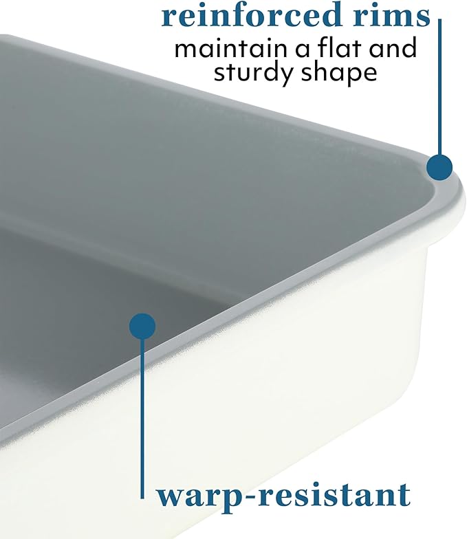 SUR LA TABLE Kitchen Essentials Bake Sale 9 Inch PFOA, PFAS, PTFE Free Nonstick Rectangular Cake