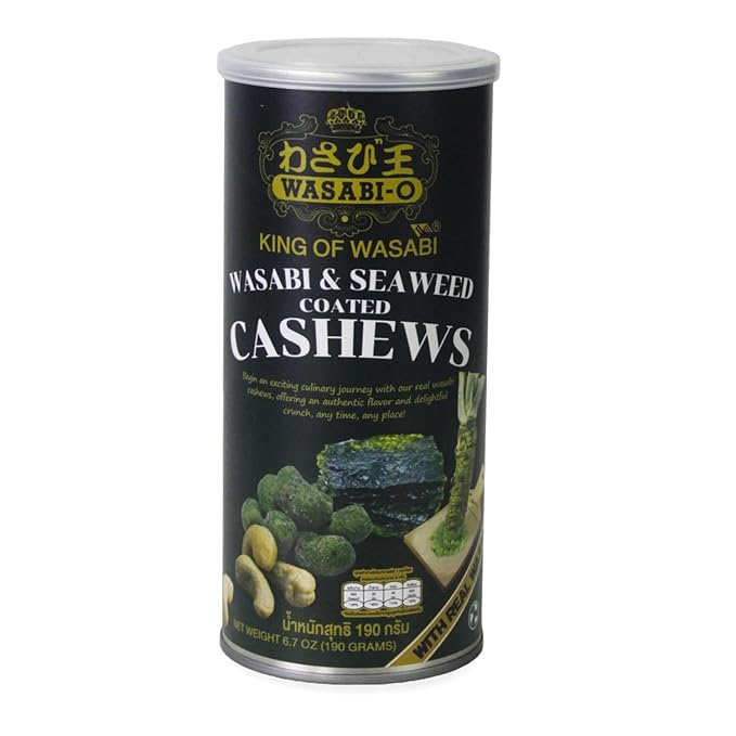 WASABI-O Cashews (6.7 Ounce (Pack of 1), Authentic Wasabi and Seaweed)
