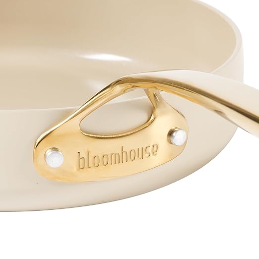 bloomhouse 10 Inch Heavy Duty Aluminum Premium PFA Free Ceramic Nonstick Saute/Deep Frying Pan