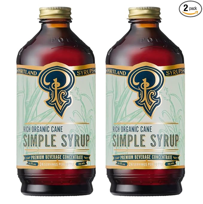 Portland Syrups Organic Cane Simple Syrup - Drink Mix for Exceptional Cocktails, Sugar for Drinks