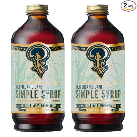 Portland Syrups Organic Cane Simple Syrup - Drink Mix for Exceptional Cocktails, Sugar for Drinks