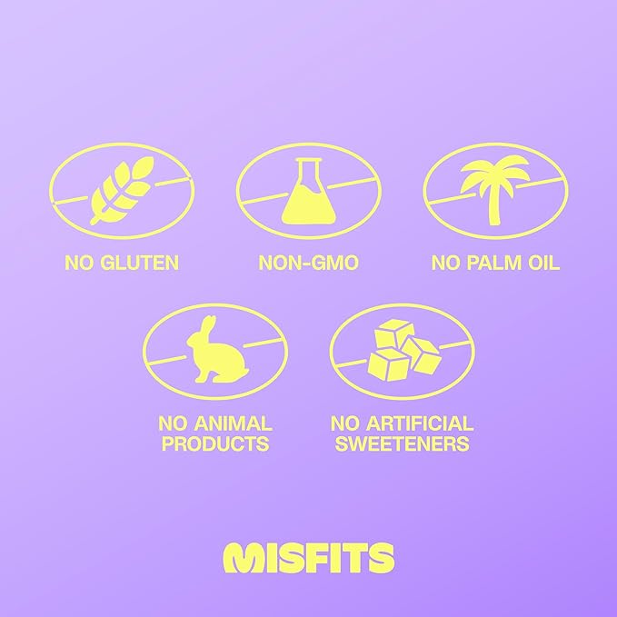 Misfits Vegan Protein Bars, Caramel Fudge - Updated Recipe | Plant Based, Low Sugar & Carb, High