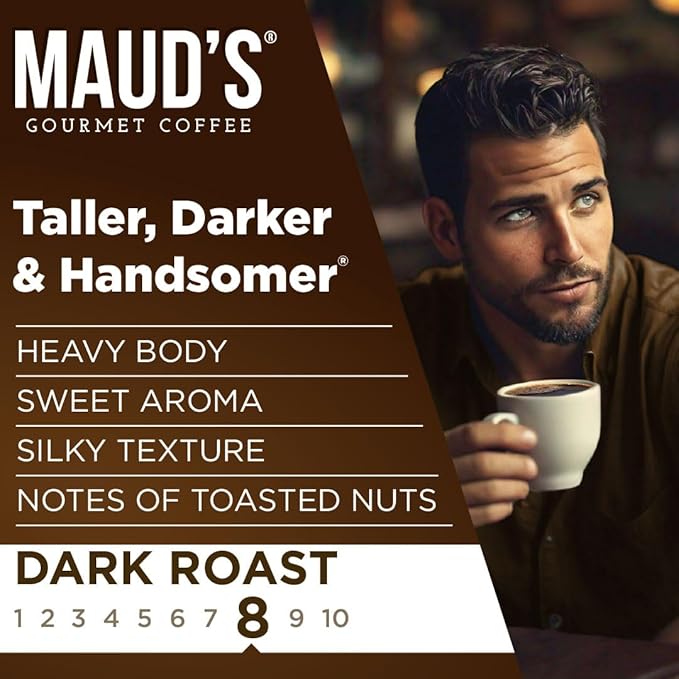 Maud's Organic Dark Roast Coffee Pods, 50 ct, Fair Trade & Single Origin Recyclable Single Serve
