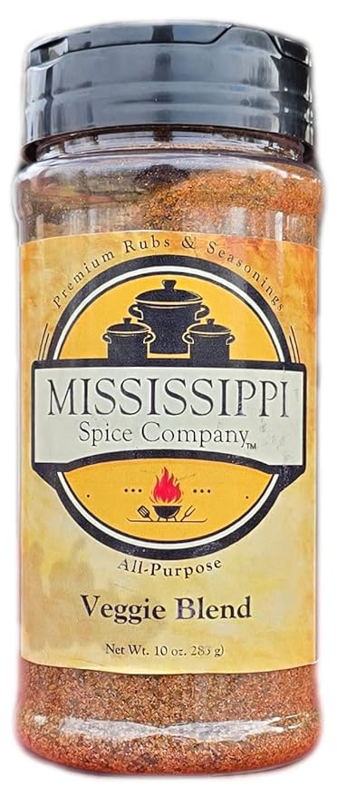 Mississippi Spice Company Premium Rubs & Seasonings, Veggie Blend, All-Purpose, 10 oz