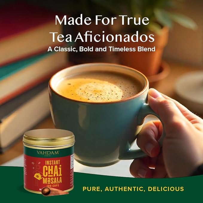 VAHDAM Instant Chai Tea (3oz/85g) - Traditional Masala Chai | Makes 100 Cups | Natural Spices, Zero