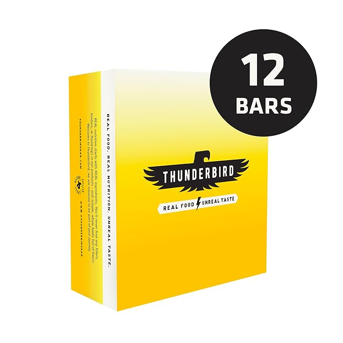 Thunderbird Bars Energy Snack, Gluten-Free with Protein, Healthy Real Food, Vegan Non-GMO, No Added