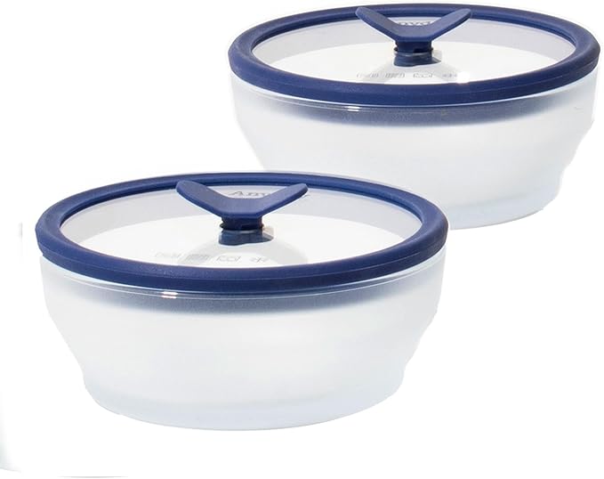 Anyday 2-Pack (2-Cup) Glass Food Storage Set with Glass Lids | Plastic-Free Frosted Meal Prep Bowls