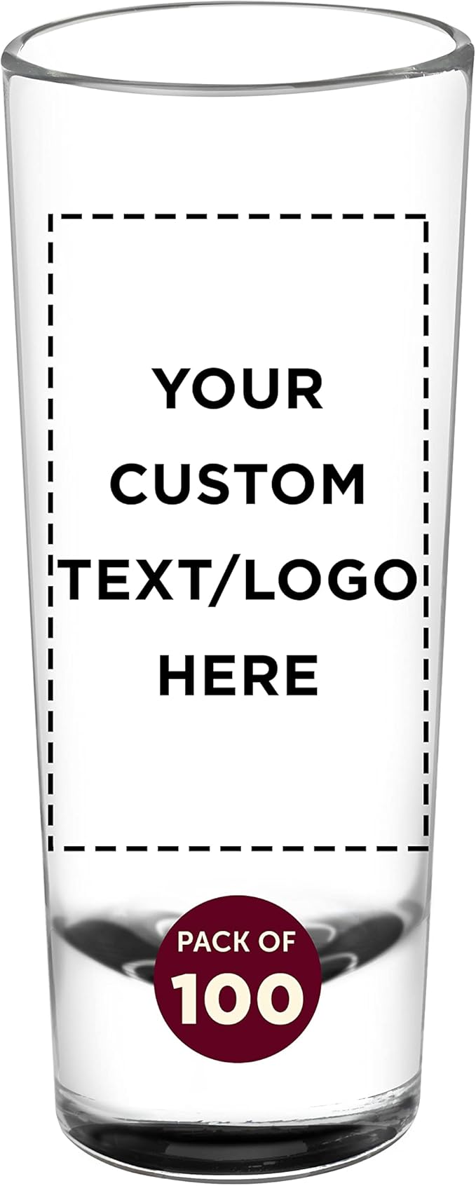 Custom Cordial Shooter Shot Glasses 2 oz. Set of 100, Personalized Bulk Pack - Great for Birthdays