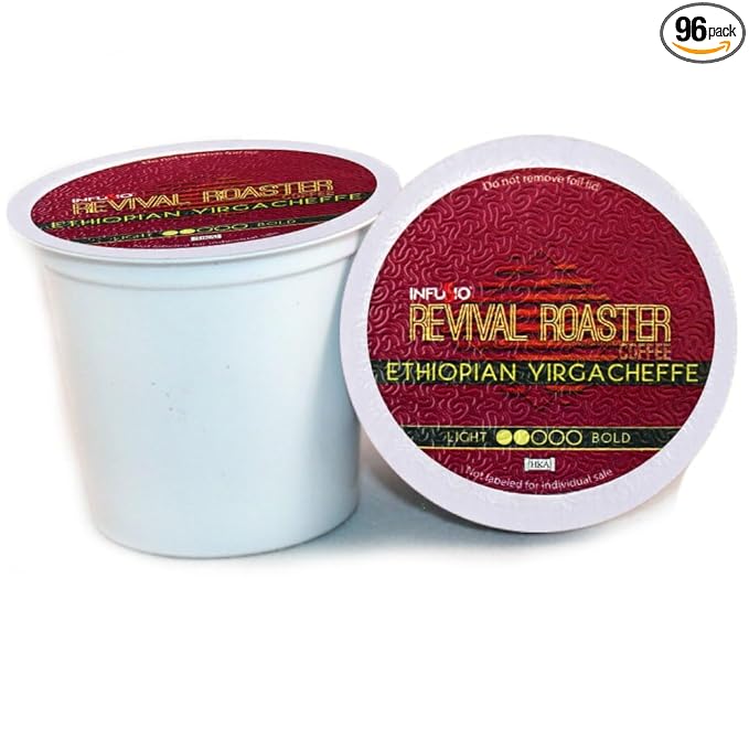 InfuSio Coffee Pods – 96 Count, Ethiopian Yirgacheffe (Light Roast Coffee) Single Serve Coffee Pods