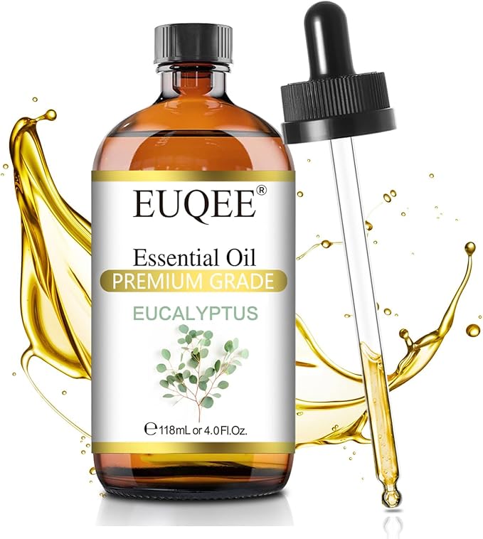 Eucalyptus Essential Oil 118ml Pure Eucalyptus Oil with Glass Dropper for Aromatherapy, Diffuser