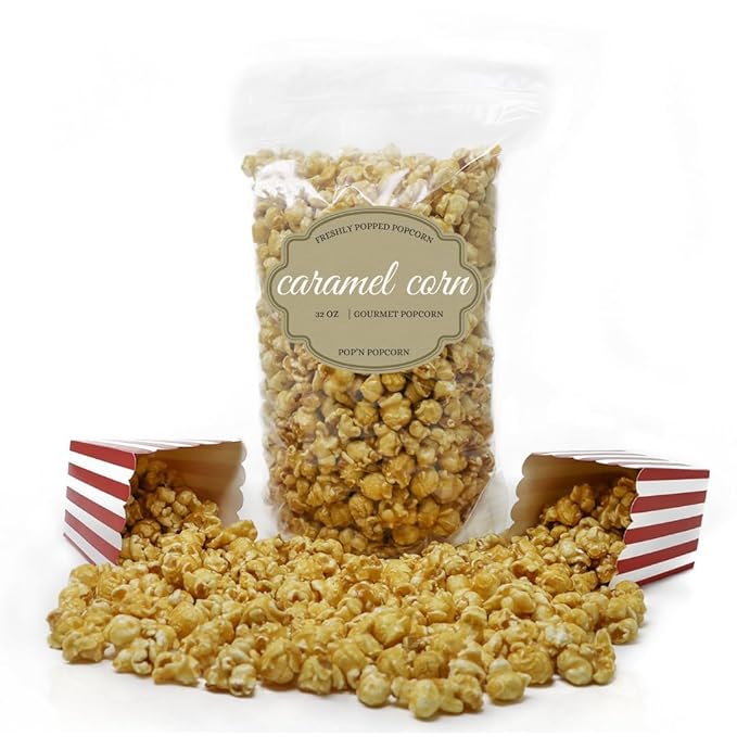 Pop?셄 Popcorn Caramel Corn Popcorn - 32 oz Sweet Caramelized Flavored Pop Corn Snacks for Movie
