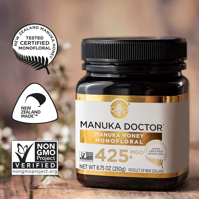 MANUKA DOCTOR - MGO 425+ Manuka Honey Monofloral, 100% Pure New Zealand Honey. Certified.