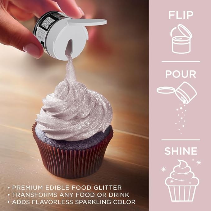 Bakell - Soft Rose Gold Tinker Dust (5g, 1x Jar) Edible Glitter for Food, Desserts, and Beverages!