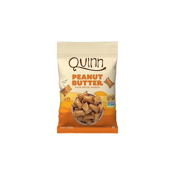 Quinn Creamy Peanut Butter Filled Pretzel Nuggets - Made with Real Ingredients, Whole Grain