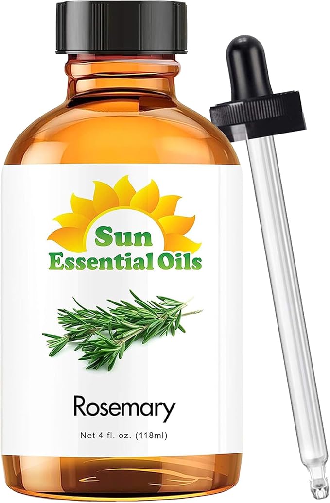 Sun Essential Oils - 4 oz Rosemary Essential Oil for Hair Growth, Skin, Scalp - Drops for Diffuser