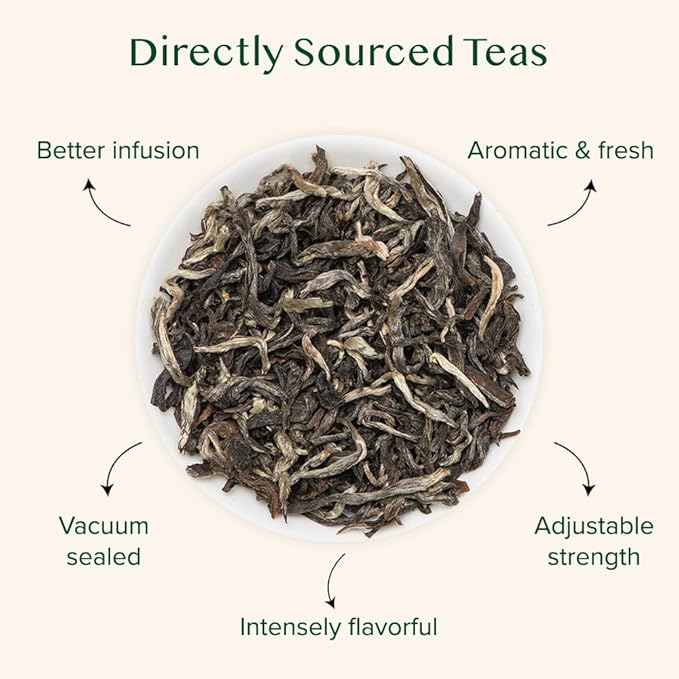 VAHDAM White Mountain Oolong Tea Loose Leaf (25 Cups/1.76oz) Pure Oolong Tea Leaves | High