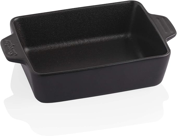Sweejar Ceramic Baking Dish, Rectangular Small Baking Pan with Double Handles, 20 Oz for Cooking