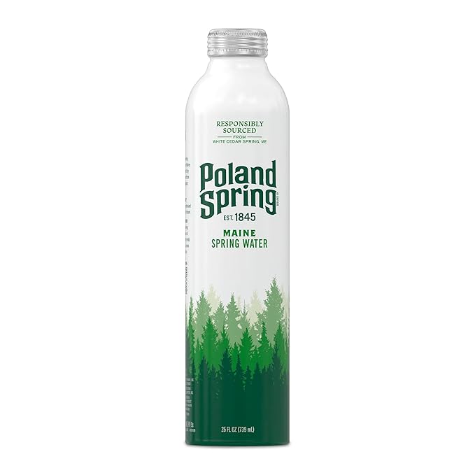 Poland Spring Maine Spring Water Aluminum Bottle – Crisp, Still Bottled Water with Naturally