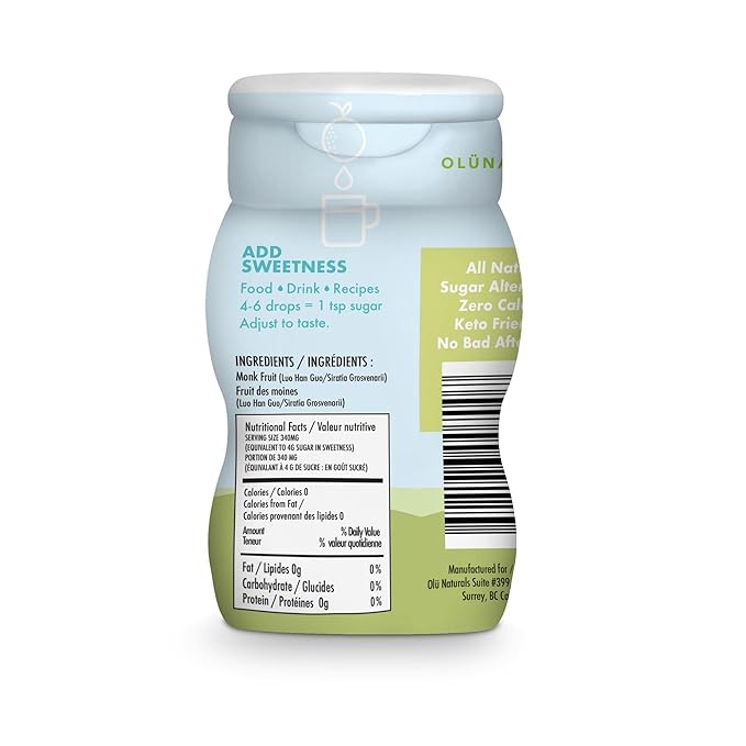 SweetMonk - 100% Pure Original Monk Fruit Sweetener Liquid Sugar Substitute - 1.7oz | No Water