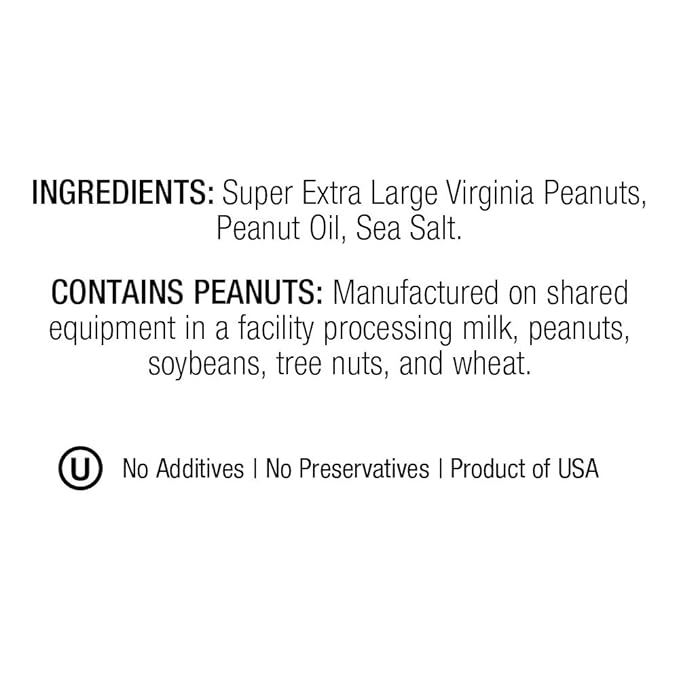 The Peanut Shop of Williamsburg Williamsburg Peanuts Artisan Roasted Salted Virginia Peanuts - 10.5