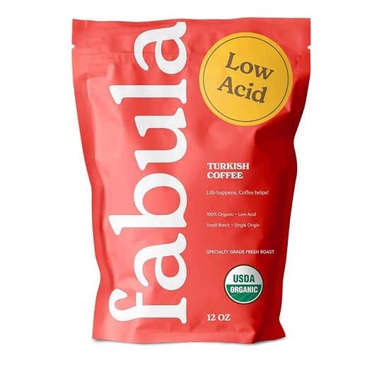 Fabula Organic Turkish Coffee - Very Fine Grind - Low Acid - Single Origin - Non-GMO - Mold Free