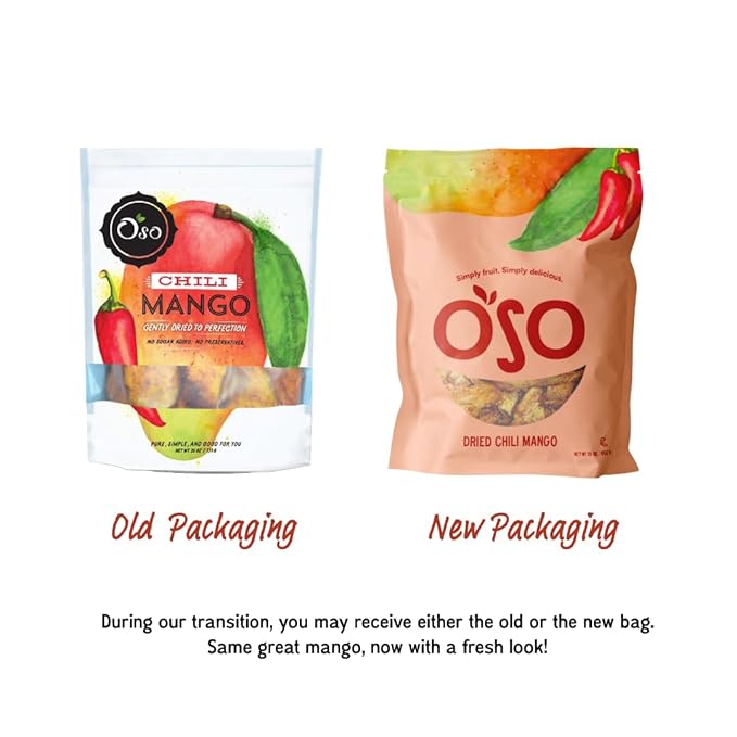 Oso Snacks Dried Chili Mango | No Sugar Added | No Preservatives | 100% Fruit | No GMO | Simply