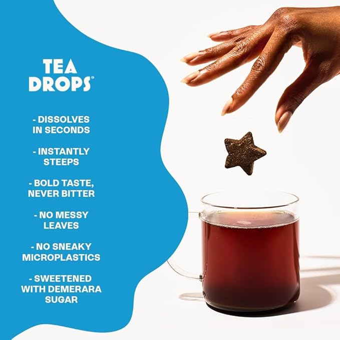 Tea Drops Sampler Box 25 Count | Organic Dissolvable Loose Leaf Tea | Iced or Hot | On-The-Go