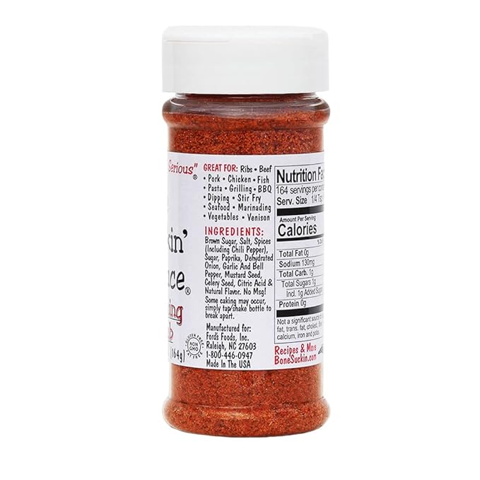 Bone Suckin' Seasoning & Rub, Original Blend, 5.8 Oz, Grilling Rubs, Dry Pork Rub, Gluten-Free