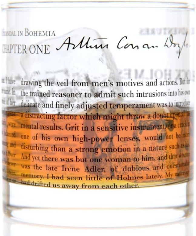Well Told Classic Literature Rocks Glass - The Adventures of Sherlock Holmes by Arthur Conan Doyle
