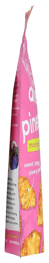 Am채zi Foods, Dried Pineapple - Moringa Hibiscus 2.3Ounce All Natural Snacks No Sugar Added Dried