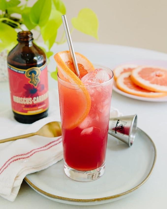 Portland Syrups Hibiscus Cardamom Syrup - Craft Exquisite Cocktails, Mocktails, Tea, Soda, Coffee