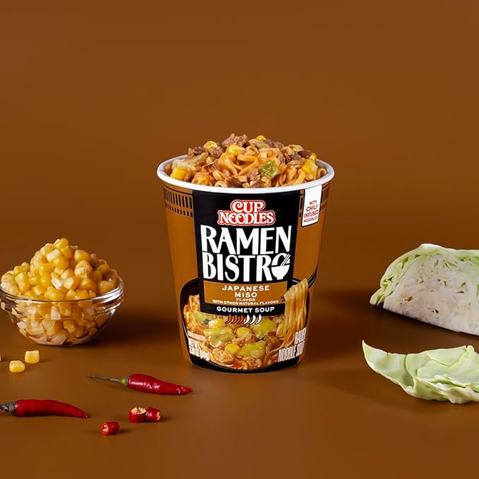 Nissin Cup Noodle Ramen Bistro, Japanese Miso, 3.1 Ounce (Pack of 6)