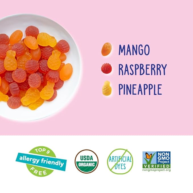YumEarth Organic Assorted Tropical Flavor Fruit Snacks - Allergy Friendly (Top 9 Free), No