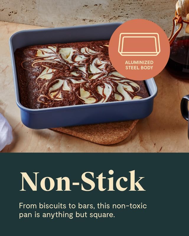 Caraway Non-Stick Ceramic 9??Square Pan - Naturally Slick Ceramic Coating - Non-Toxic, PTFE & PFOA