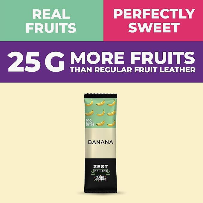 Dried Fruit Bars by Zest Delites, Fruit Leather Snacks, Healthy Snacks Pack for Adults & Kids