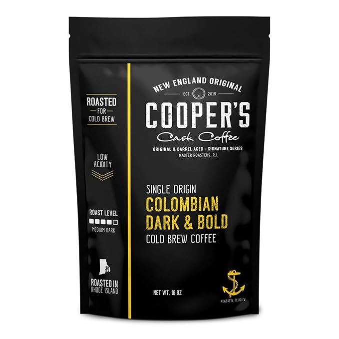 Colombian Dark Roast, Single Origin, Gourmet Organic Cold Brew Coffee Beans, Smooth Taste of Cocoa