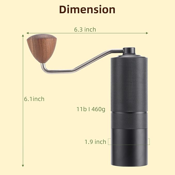 Manual Coffee Bean Grinder,Popsweeter C38 hand coffee grinder with Stainless Steel Conical Grinding