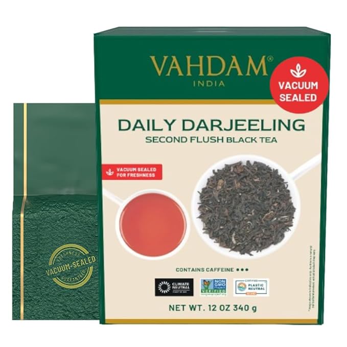 VAHDAM, Darjeeling Tea Leaves From Himalayas 340g (170+ Cups) Pure Unblended Darjeeling Black Loose