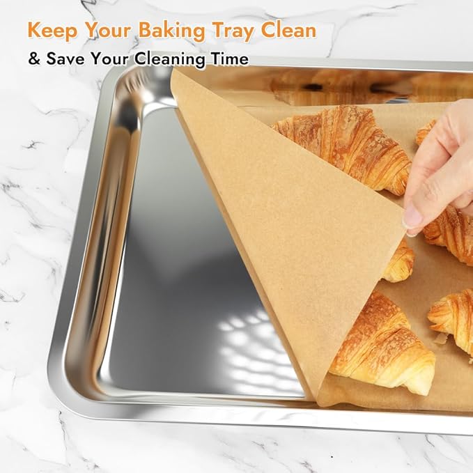 BYKITCHEN 12 x 16 Inch Parchment Paper Sheets, Non-Stick Precut Unbleached Baking Parchment Paper