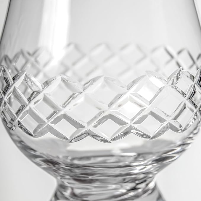Rolf Glass Diamond Scotch Glass | 6.75oz Tasting Glass | Lead-Free, Diamond-Wheel Engraved |