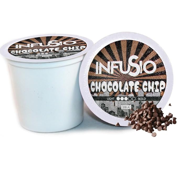 InfuSio Coffee Pods 96 Count Chocolate Chip Medium Roast Single Serve Coffee Pods for Keurig K Cups