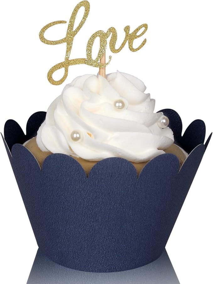 KPOSIYA Set of 100 Artistic Bake Cake Cups Filigree Little Vine Lace Laser Cut Cupcake Wrapper