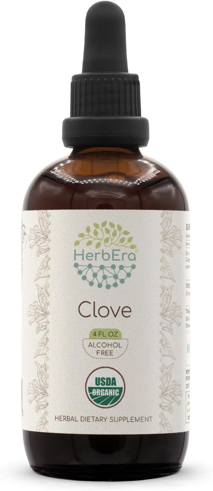 Clove B120 USDA Organic Tincture | Alcohol-Free Extract, High-Potency Herbal Drops | Certified