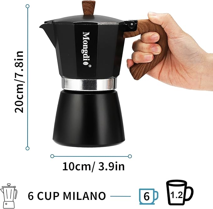 Mongdio Stovetop Espresso Maker Moka Pot, Cuban Coffee Maker Stove top coffee maker Moka Italian