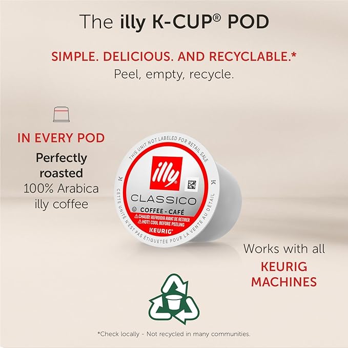 Illy Coffee K Cups - Pods For Keurig Machines – Classico Roast - Caramel, Orange Blossom & Jasmine