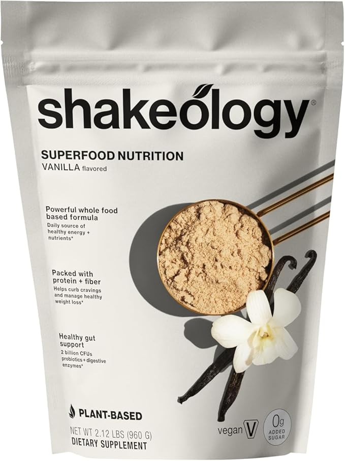 Shakeology 0g Added Sugar Plant Based Protein Powder Blend, Gluten-Free Shake with Vitamins and